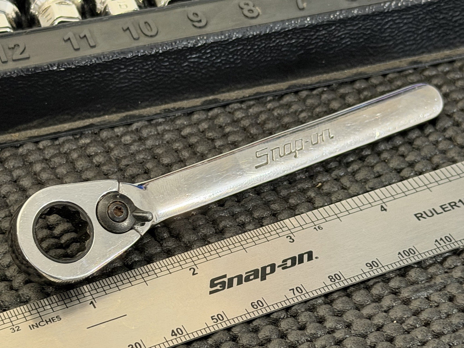 Snap-On 10 of 12PC 1/4″ Low Profile Drive Socket Ratchet Set USA🇺🇸 – 112RTSMA