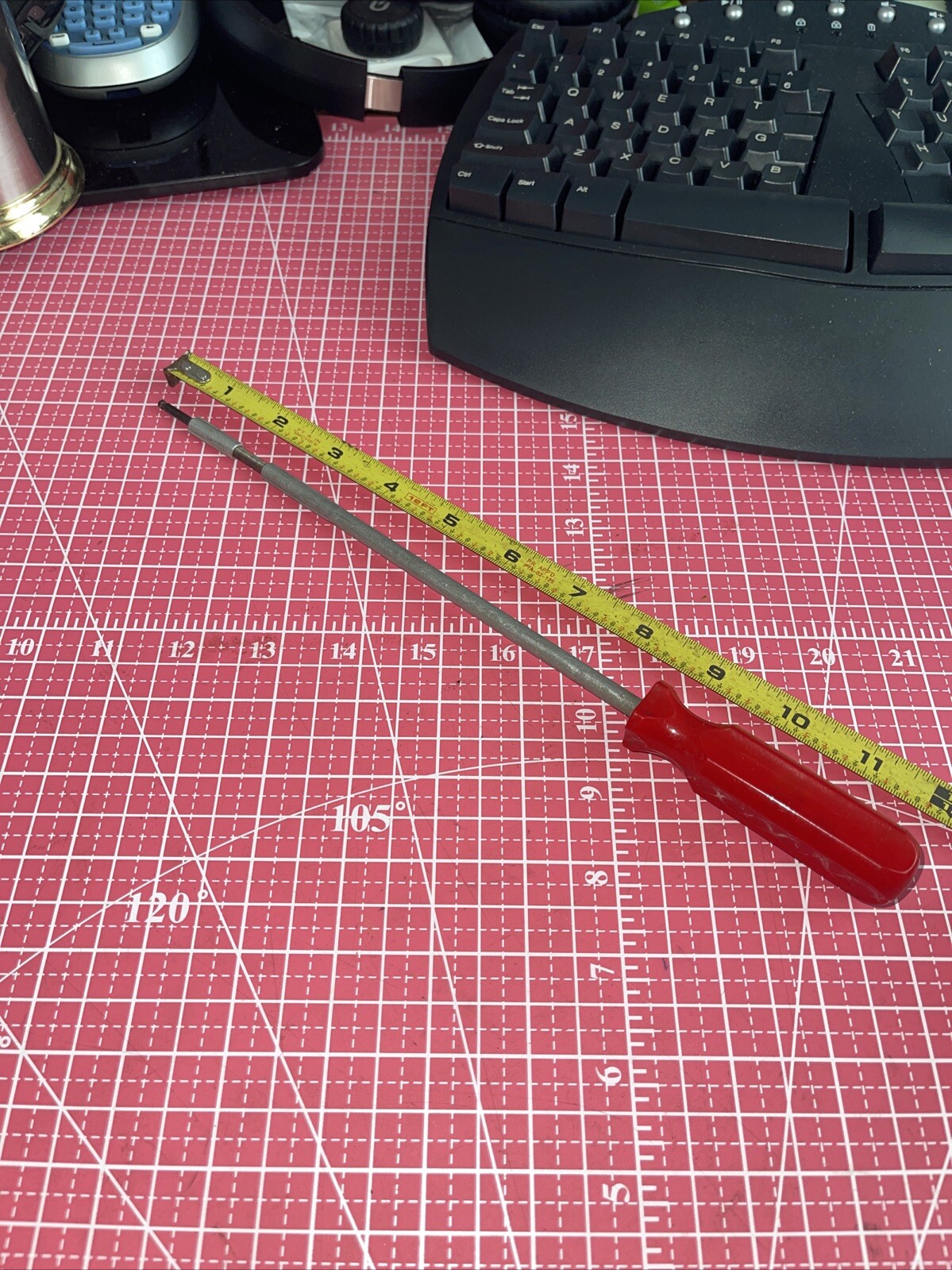 Semi Flexible 1/8 In SAE Allen Hex Screwdriver Carburetor Distributor Tool 12 In