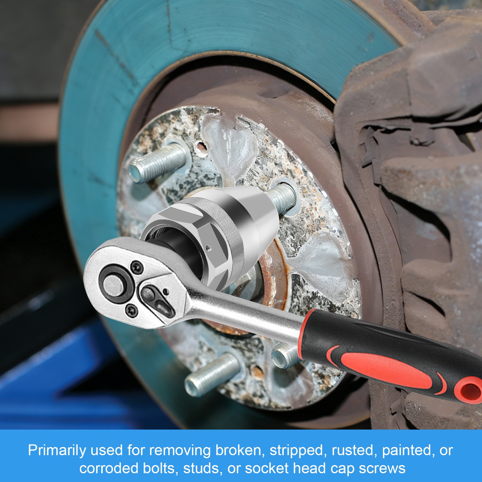3/8″ Drive Damaged Bolt and Stud Extractor Tool for Grips Removes 1/4″-1/2″ Stud