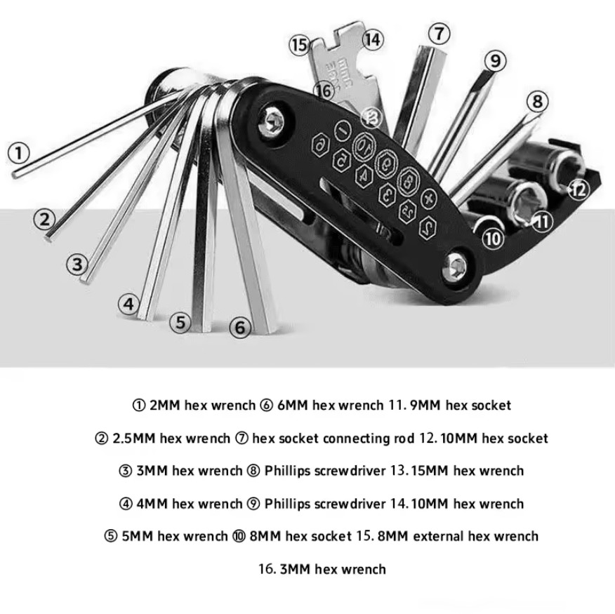 16in1 Universal Socket Wrench Set Rotating Head Multi Tool Repair Kit Pro Set Uk
