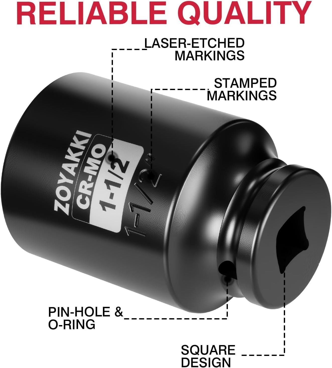 Corrosion-Resistant 1-1/2″ Deep Impact Socket – Professional-Grade Performance