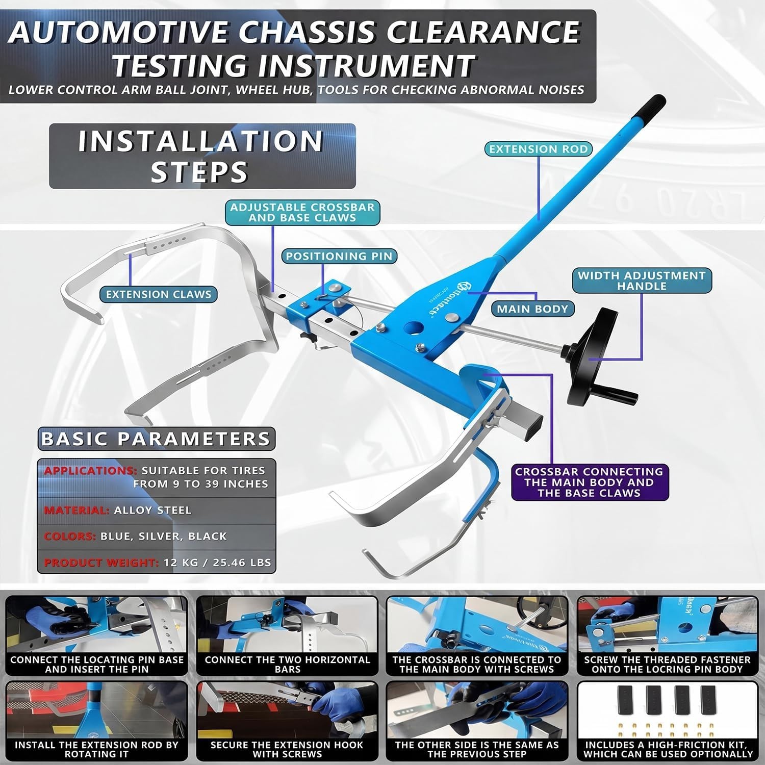 Car Chassis Gap Tester, Chassis Clearance Detector Chassis Noise Diagnostic Tool