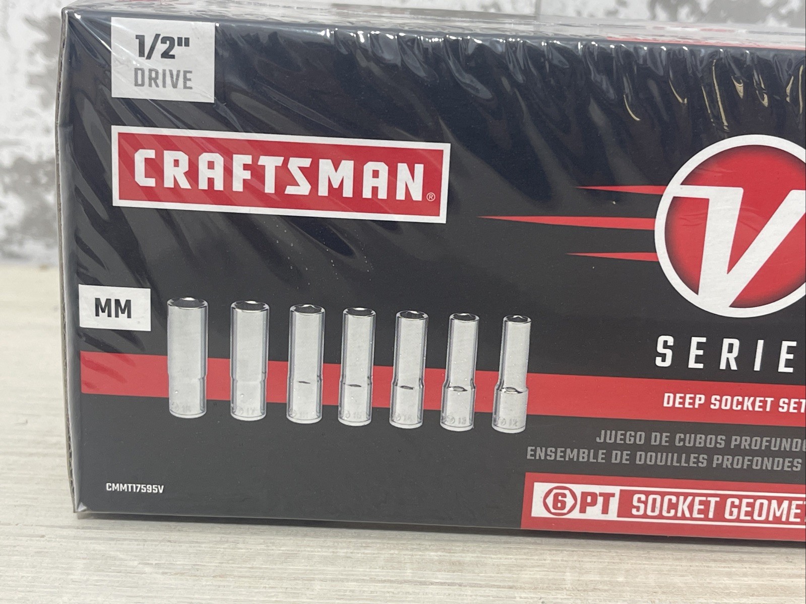 Craftsman V-Series 1/2″ Drive Metric 6 Point 13pc Deep Socket Set CMMT17595V
