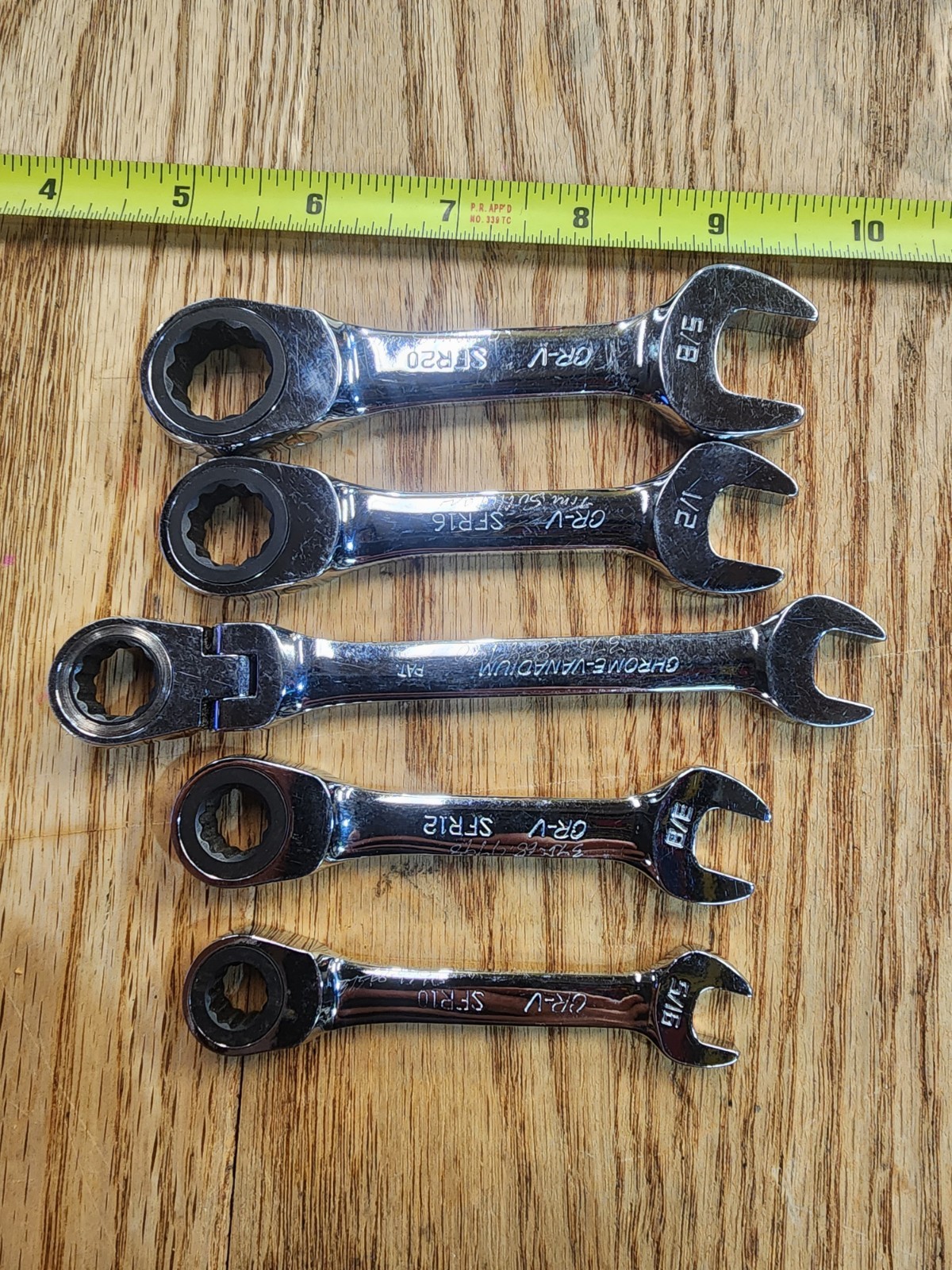 Stubby CRESCENT brand SAE Ratchet Wrench Set Vintage FRP SFR USA Standard Pivot