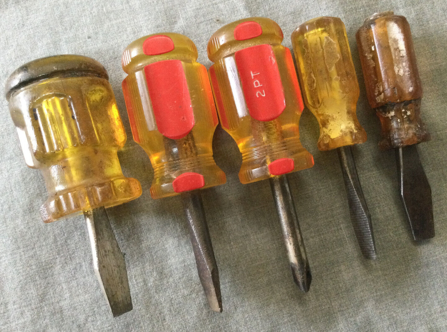 Vintage Stubby Screwdriver Lot Of 10 – Craftsman Stanley Snap-On Fuller