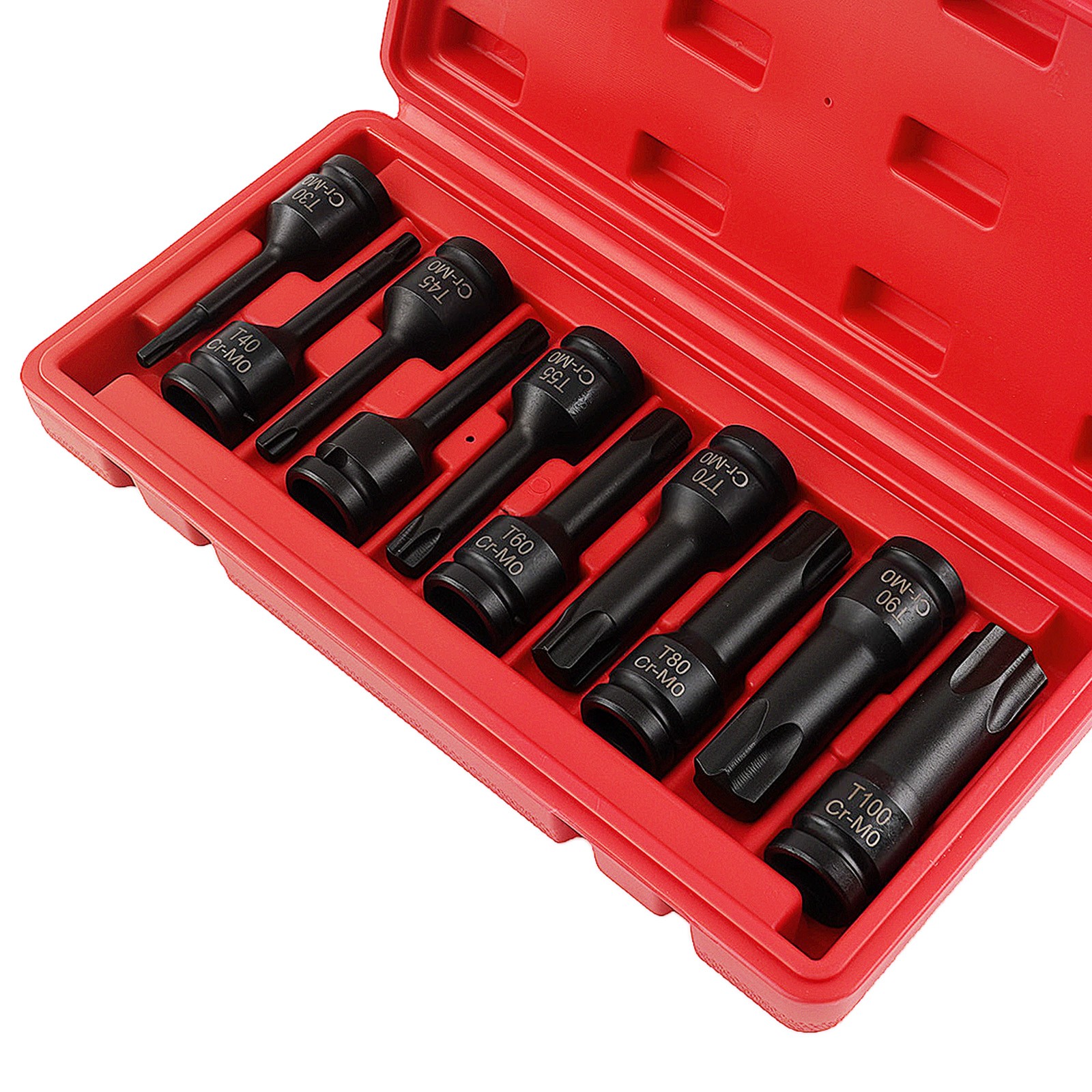 10Pcs T30-T100 1/2 Inch Socket Bits Set Star Drive Impact