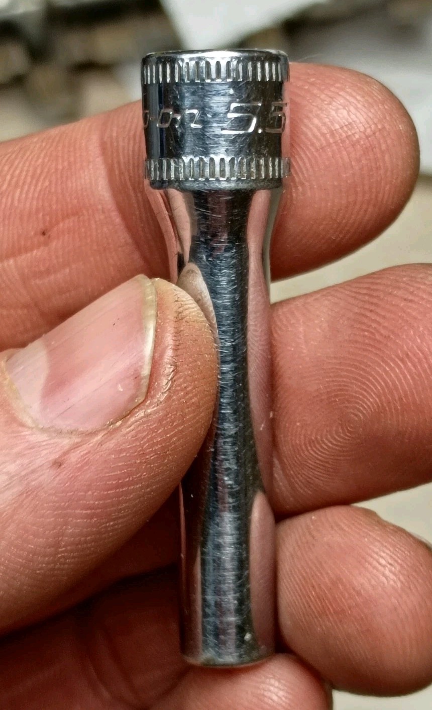 Snap-on STMM5.5 Socket 1/4″ Drive 5.5mm Metric Deep 6 Point Chrome USA Made