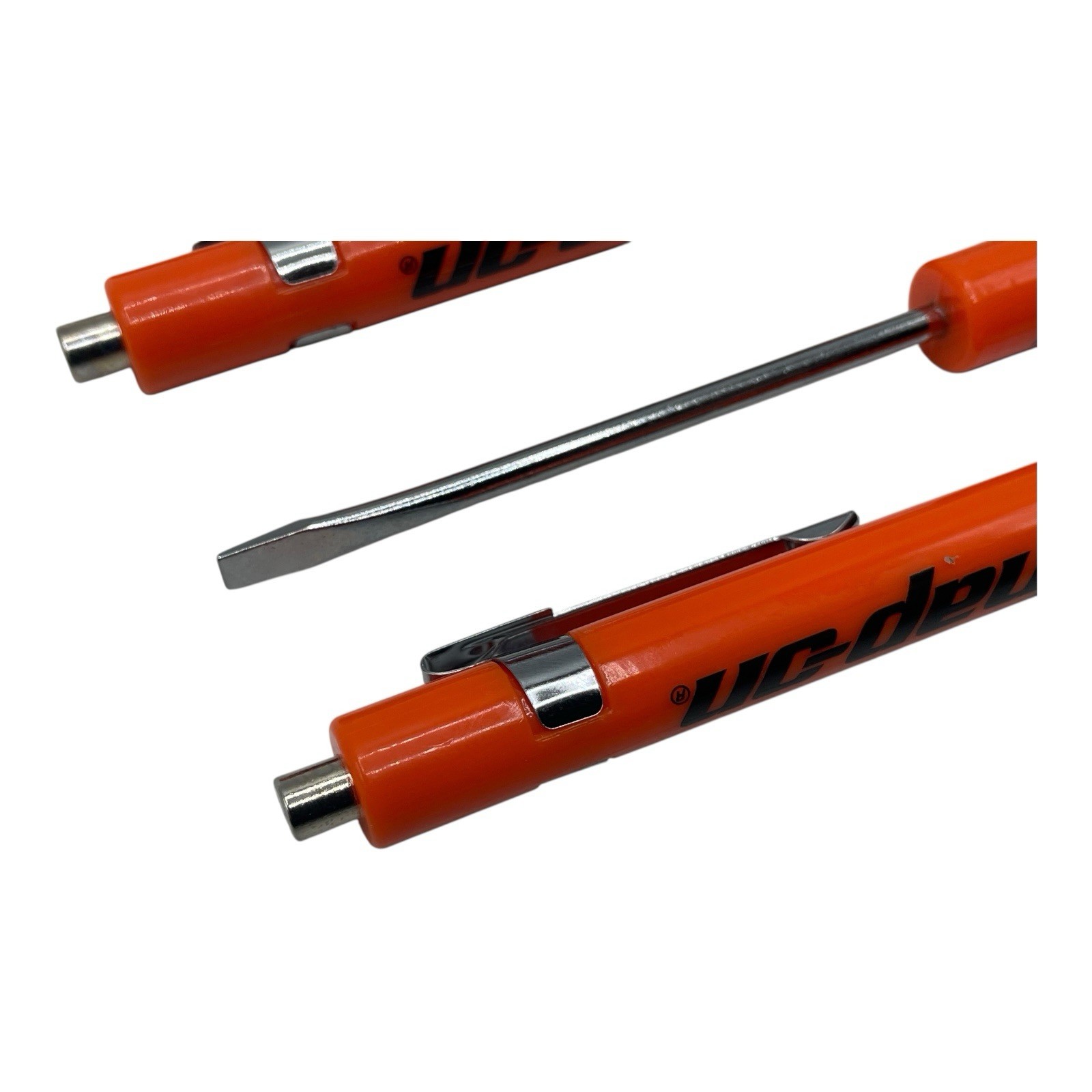 3 Pack Snap On Orange Pocket Screwdriver Flat Tip Blade and Magnetic End