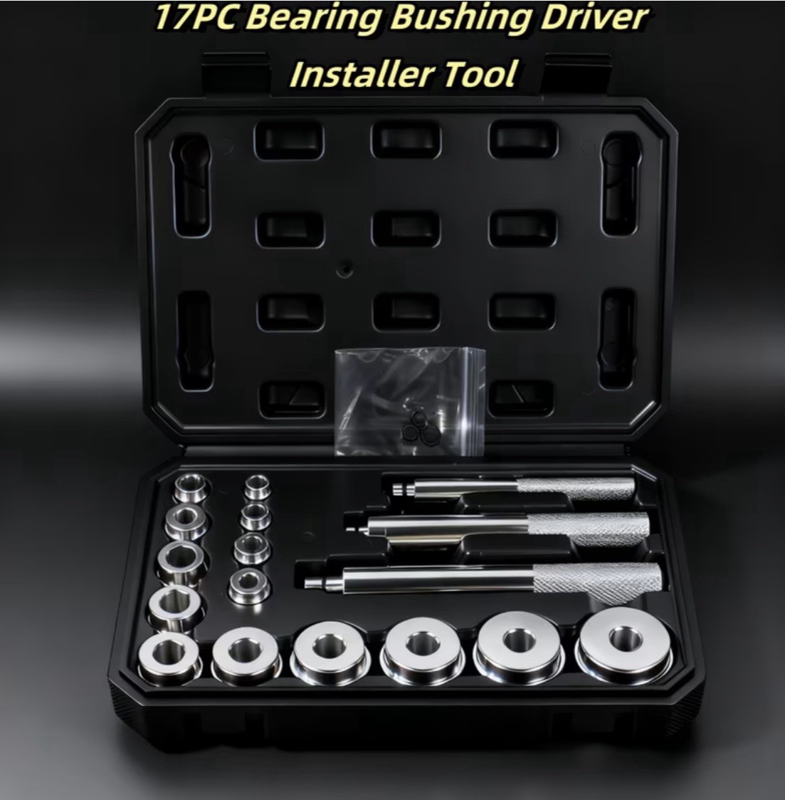 Bearing Press Kit Bushing Bearing Seal Driver & Removal Tool Set 17 Pcs and Case