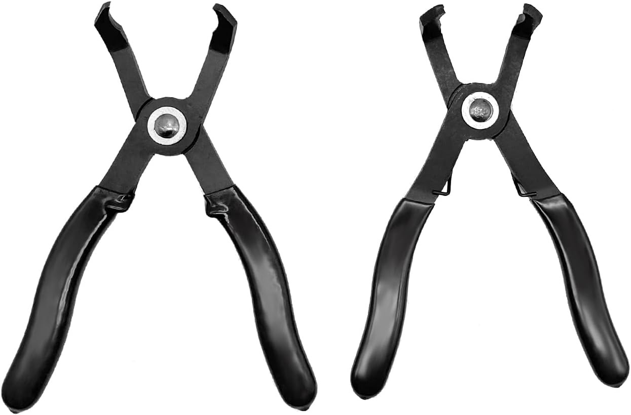 30°& 80° Push Pin Plier Set, Angled Pliers Fastener Remover Tool Rivet Black
