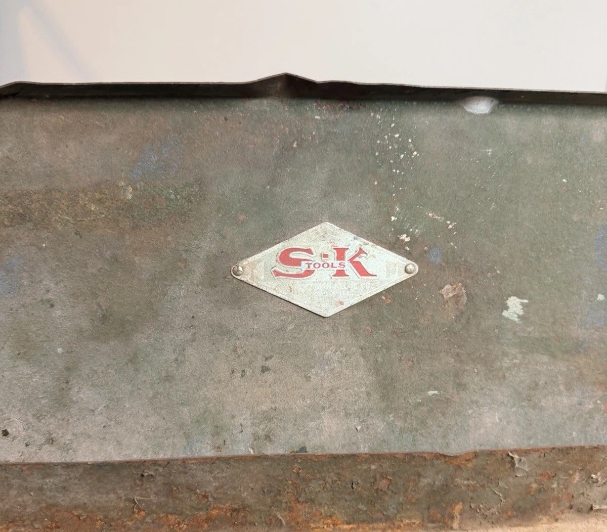SK Tools 1/2” Drive Metal Case With 15/16” 1” 1-1/16” 1-1/8” USA Sockets Vintage