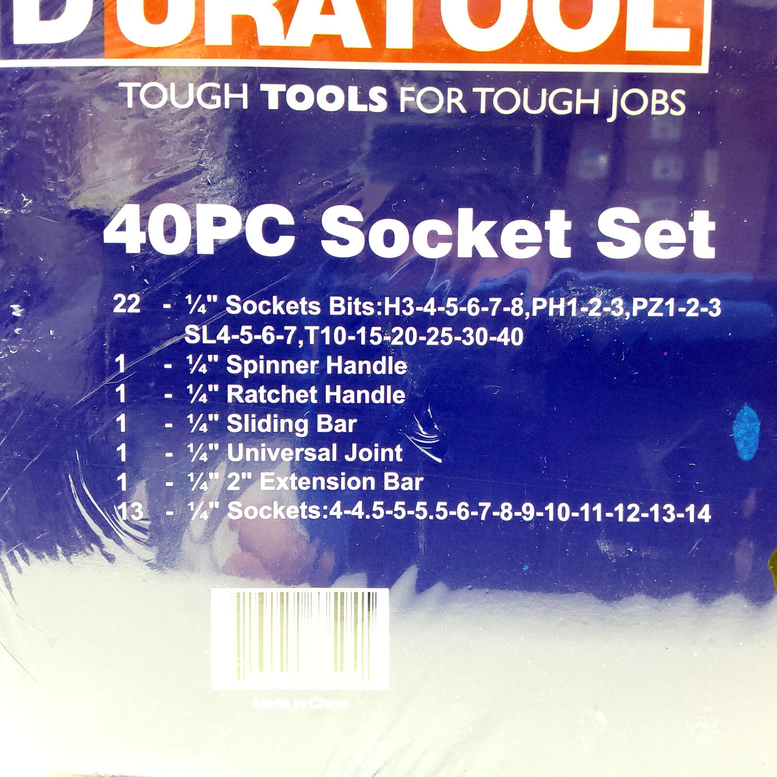 Brand New Duratool 40 Piece 1/4″ Drive Metric Socket Set 22-27100