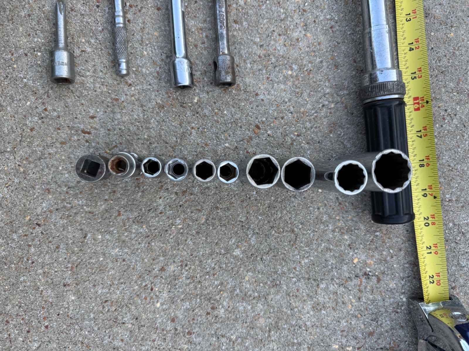 Blackhawk wrenches, ratchets, extensions and sockets 17 pieces total