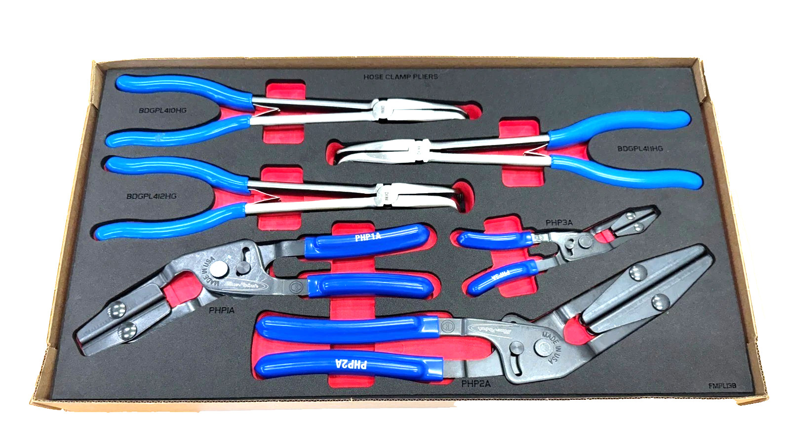 New Blue-Point by Snap-on™ 6-piece BLUE Hose Clamp Pliers Foam Set BPHC600F