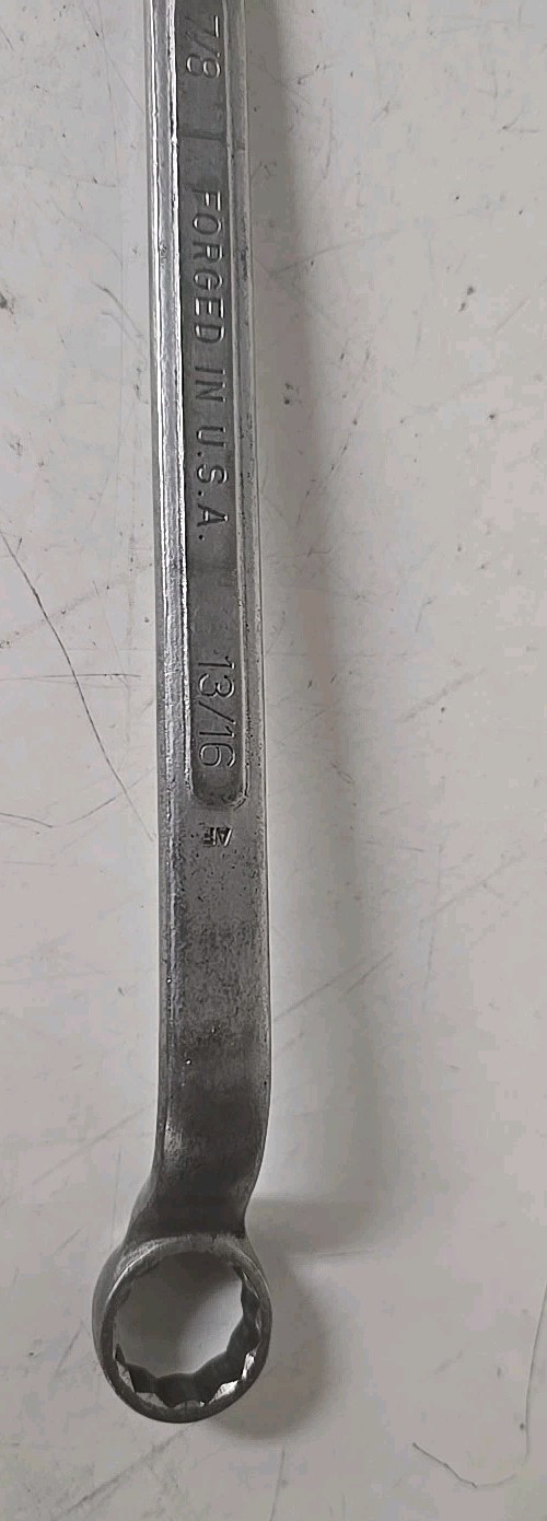 Vintage Craftsman Tools Vanadium 7/8” x 13/16” Offset 12pt Double Box End USA