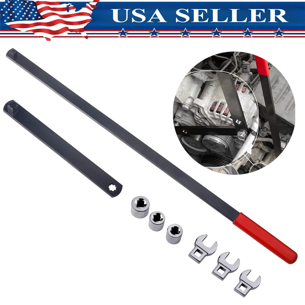 [8Pcs] 3/8″ 1/2″Pulley Wrench Installation Removal Serpentine Belt Tool Set