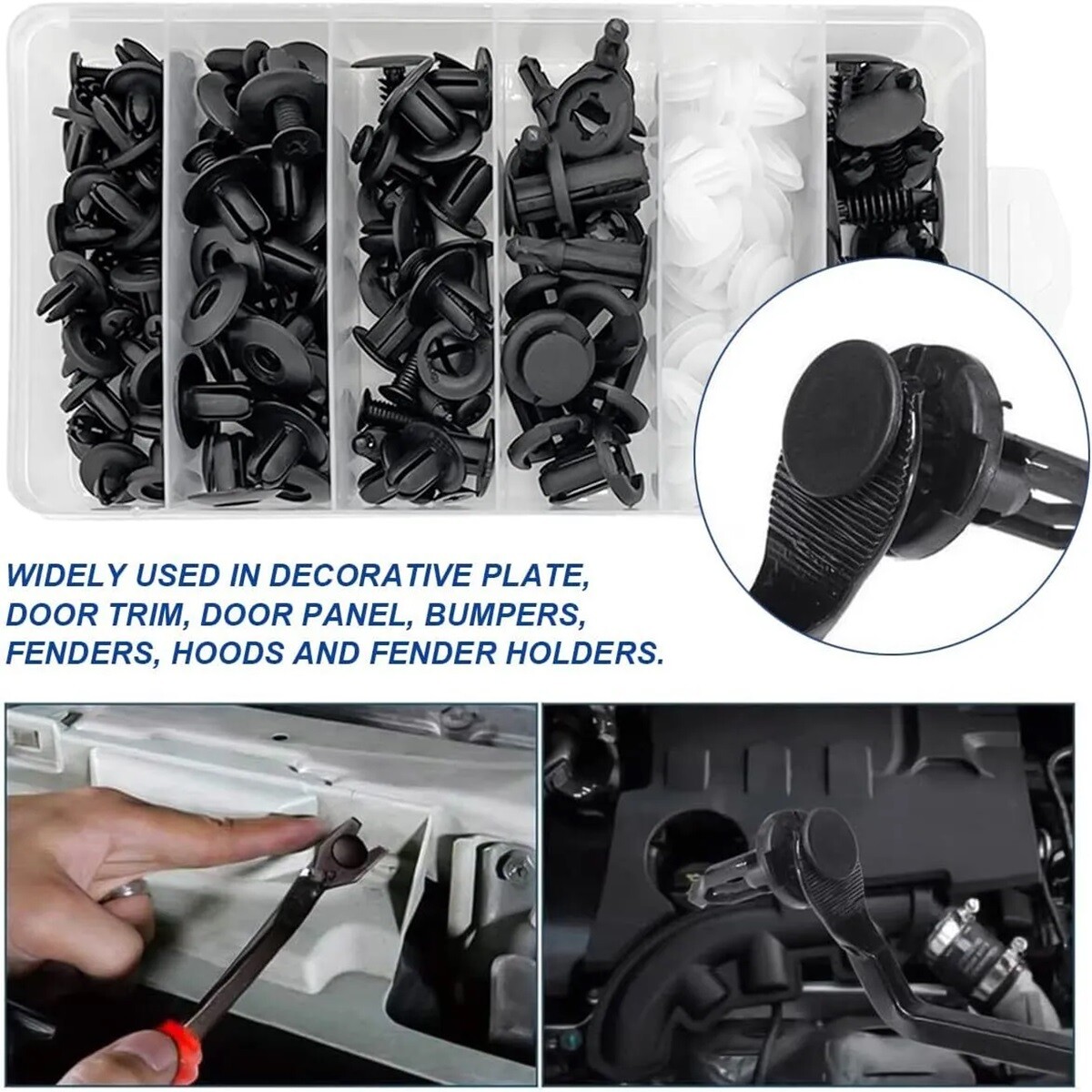 100pcs Plastic Trim Removal Pry Tool Set for Car Radio Panel Door Dash Clip Kits