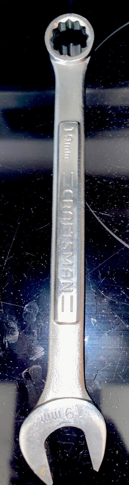 Craftsman Metric Satin Combination Wrench, 6pt, USA NOS, 19mm – Part # 42921