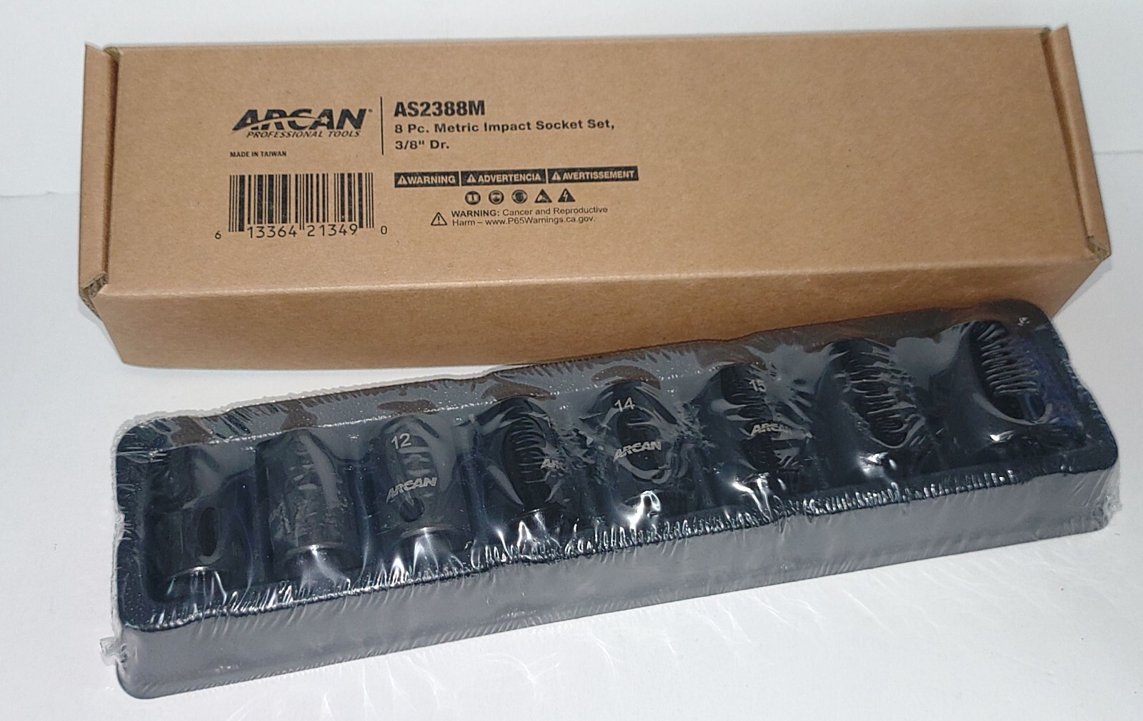 Arcan 3/8″ Drive 8 Piece Metric Impact Socket Set 10mm – 17mm AS2388M