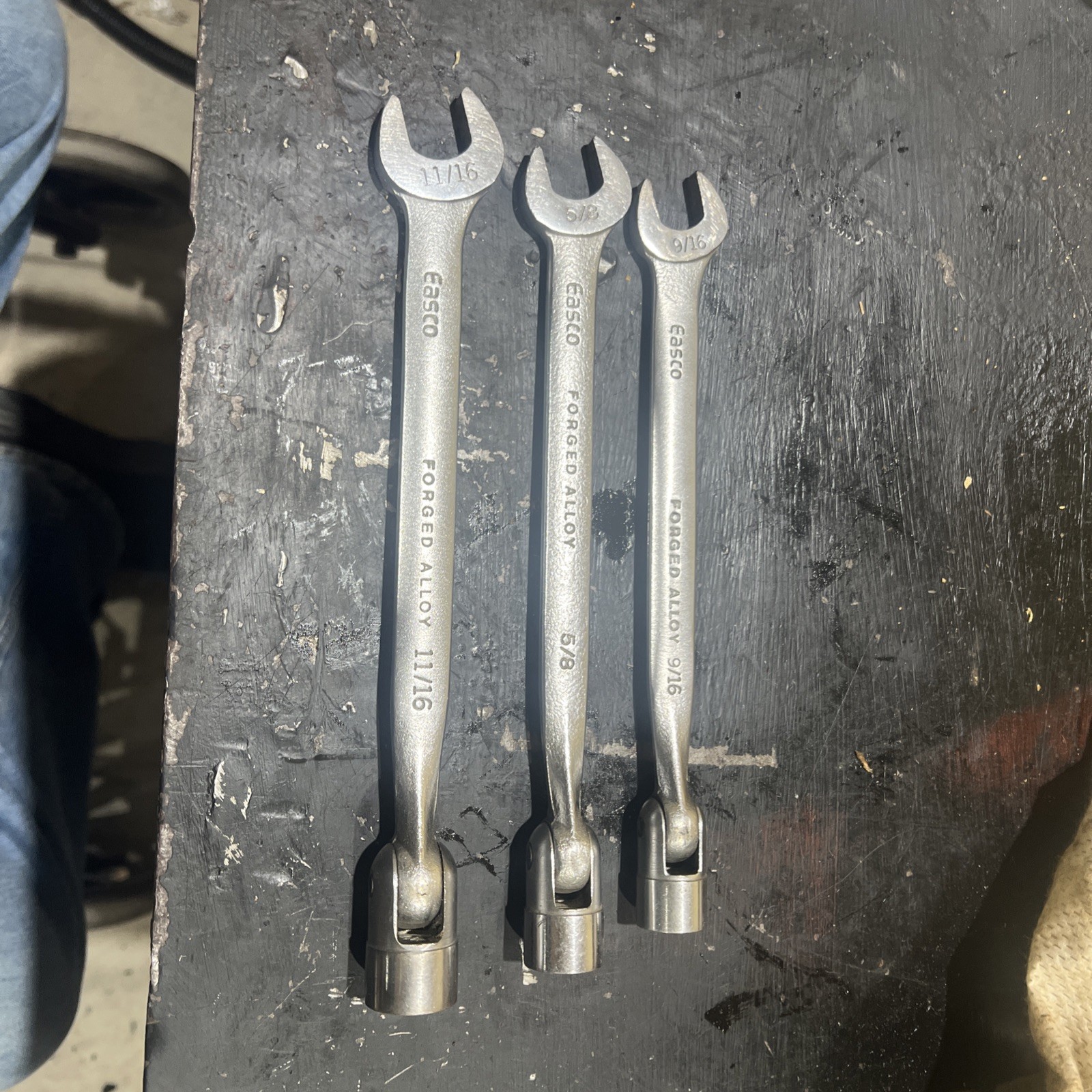 Vintage Easco USA SAE Saltus Flex Socket End Wrenches 9/16-5/8-11/16