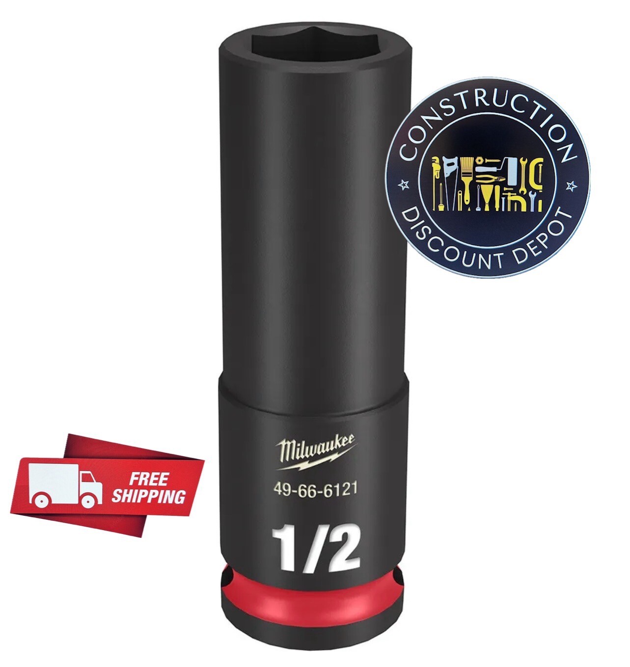 Milwaukee 49-66-6121 SHOCKWAVE Impact Duty 3/8 Drive 1/2 in. Deep 6 Point Socket