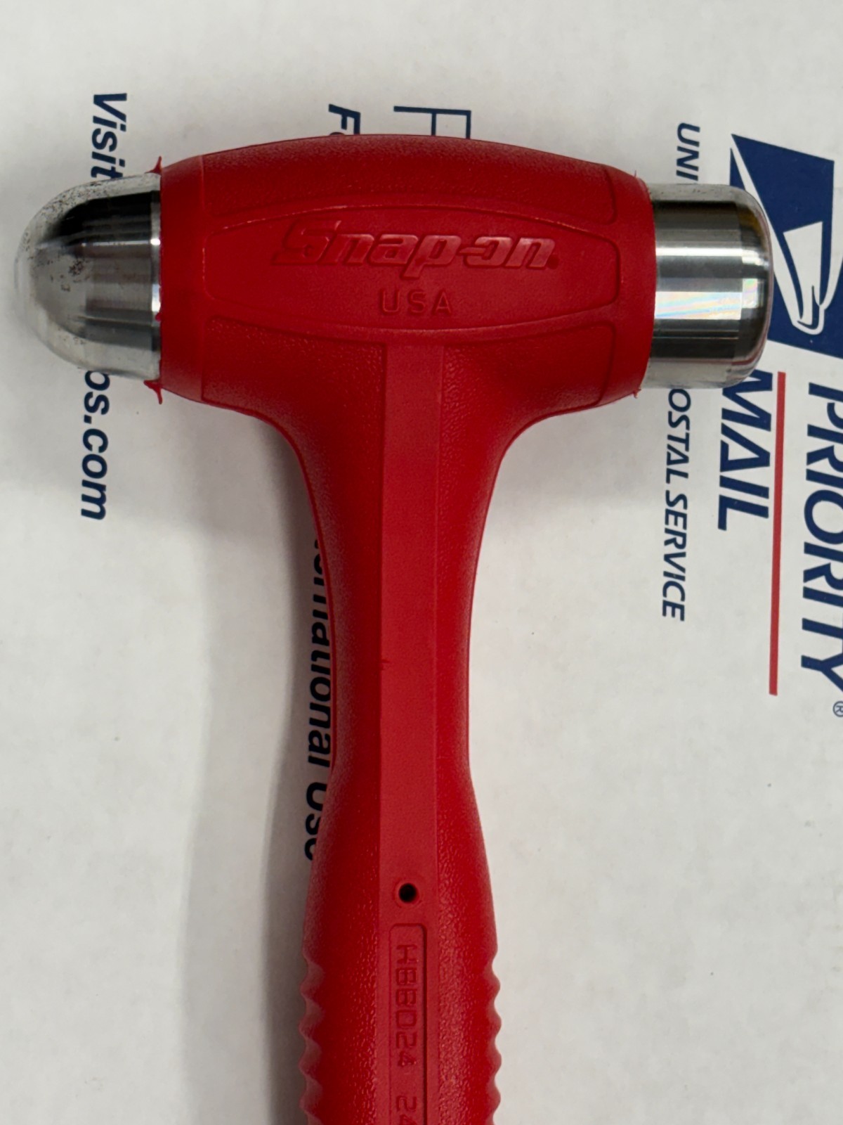 Brand New Snap-on Ball Peen 24oz RED Soft Grip Dead Blow Hammer HBBD24