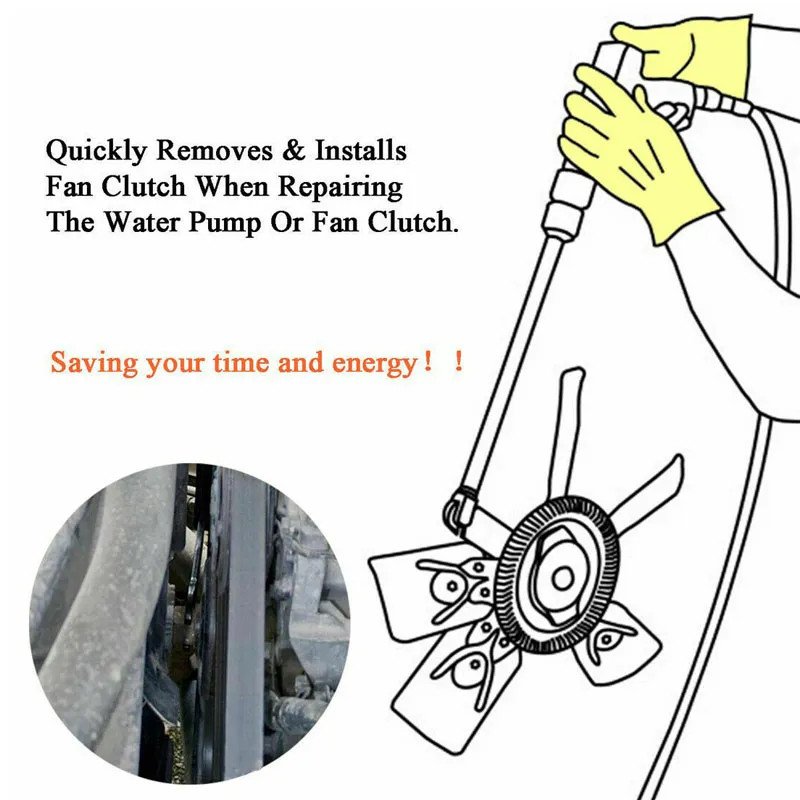 Pneumatic Fan Clutch Wrench Removal Tool Kit for Ford 6.0/6.4L Powerstroke 43300
