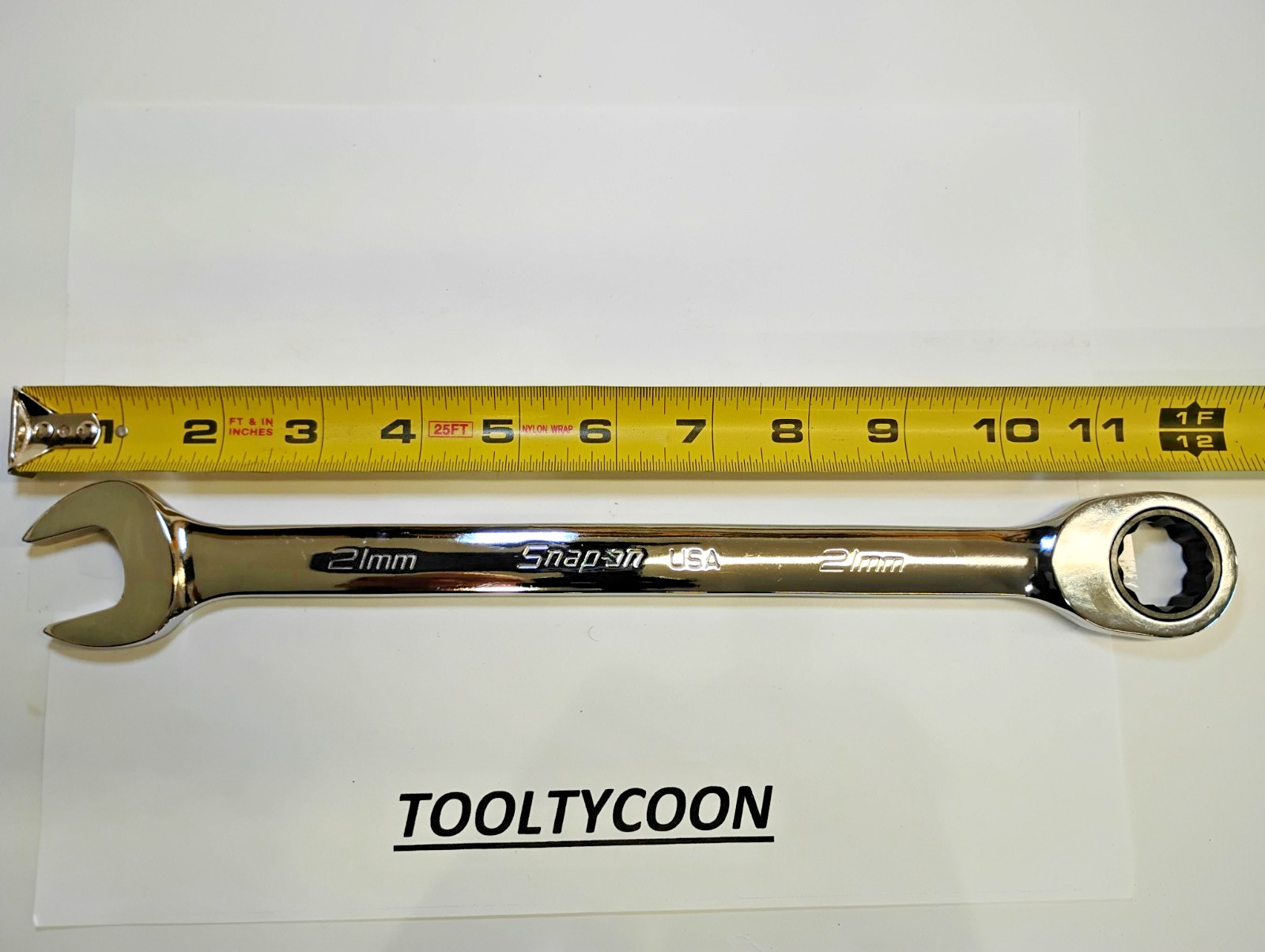 Snap-on Tools NOS 21mm Metric 0° Non-Reversing Ratcheting Combo Wrench OXRM21
