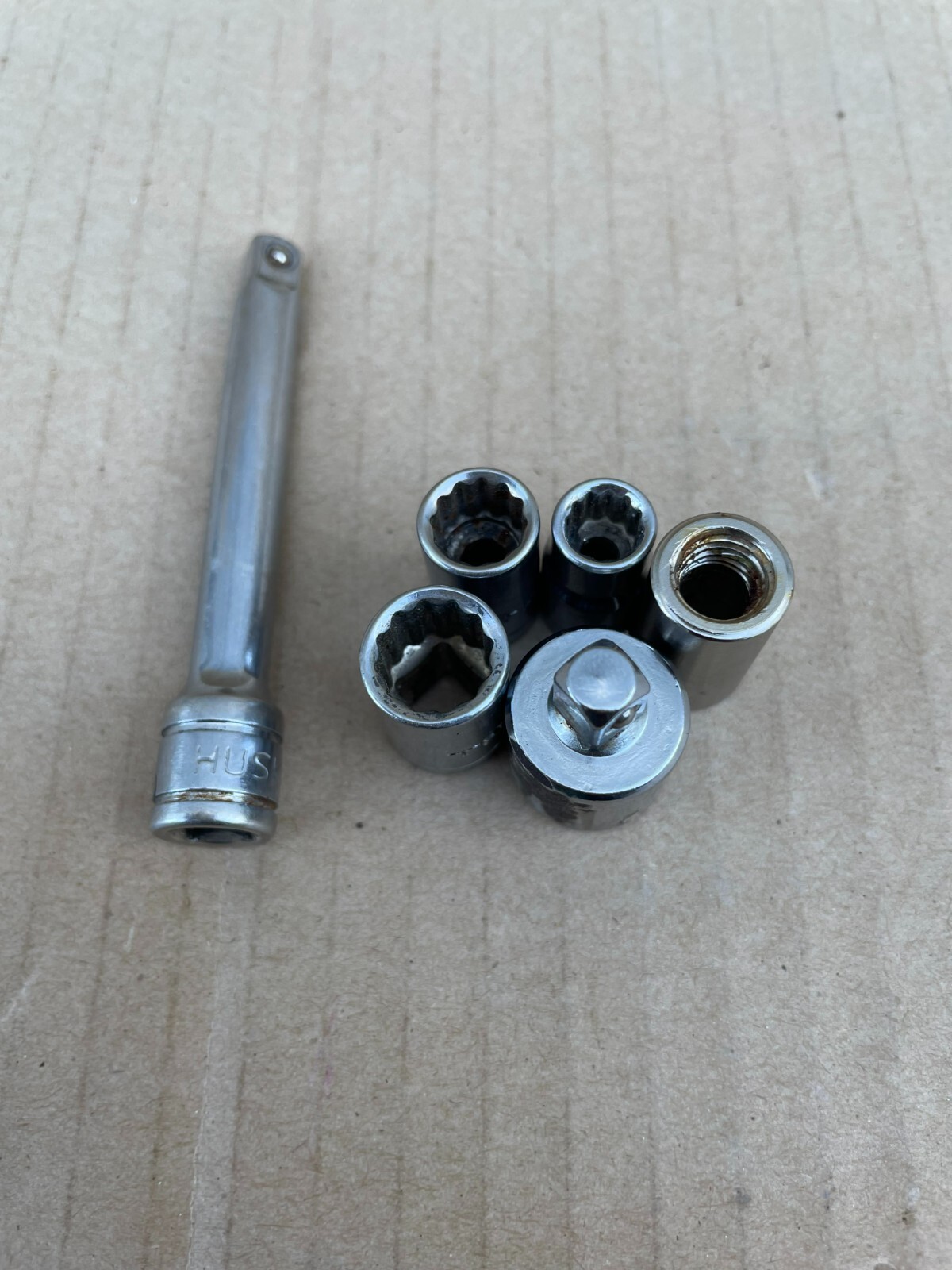 HUSKY 3″ Extension Drive 1/4″ +Proto Socket 3/8″/5/16″/1/4″/3/16″ (Set of 6 pcs)