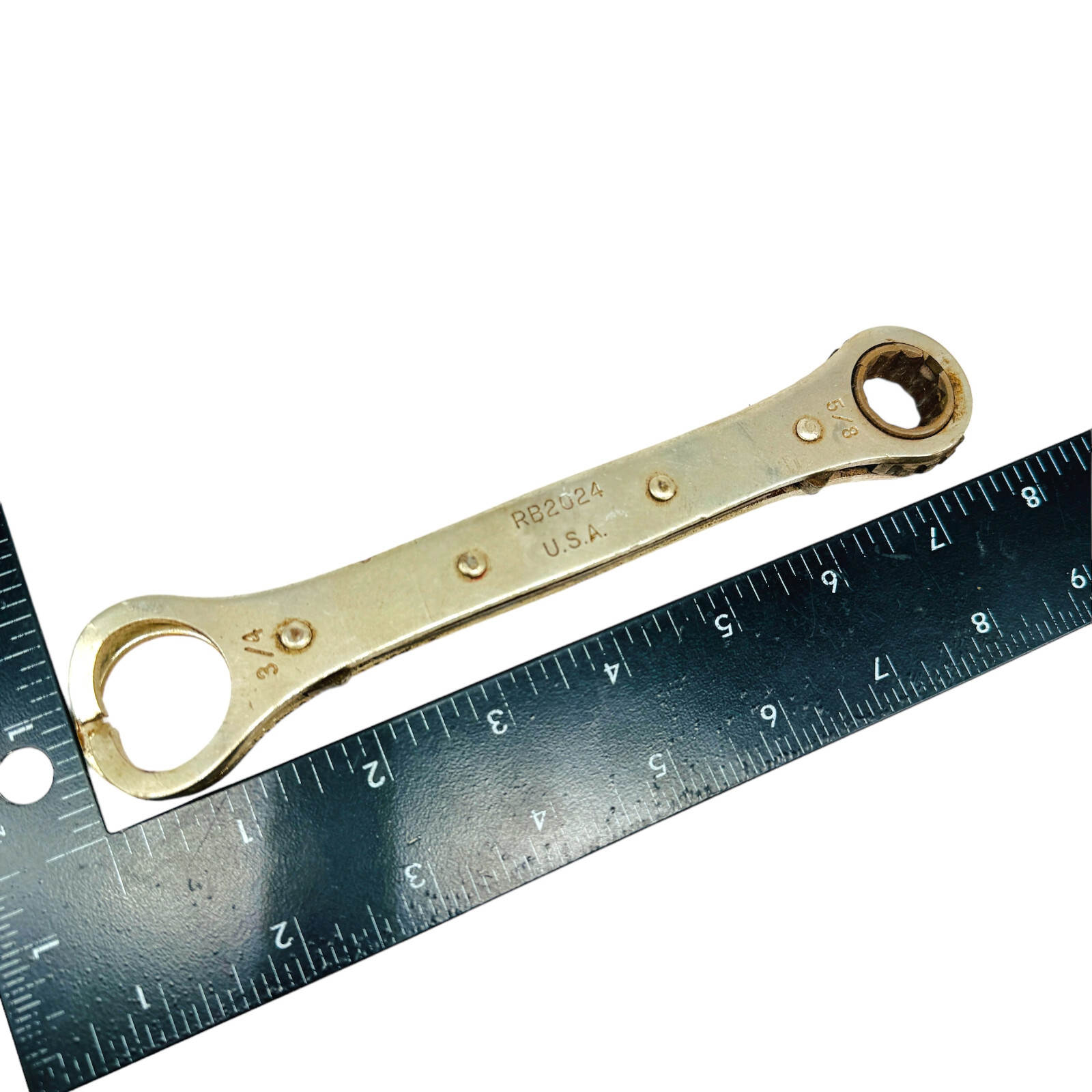 RB2024 3/4 in X 5/8 in S SAE Ratcheting Box Wrench, Made in USA