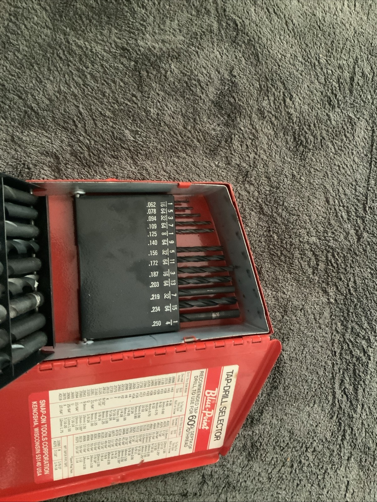 Blue Point Drill Bit Set, Missing 1….see Description….