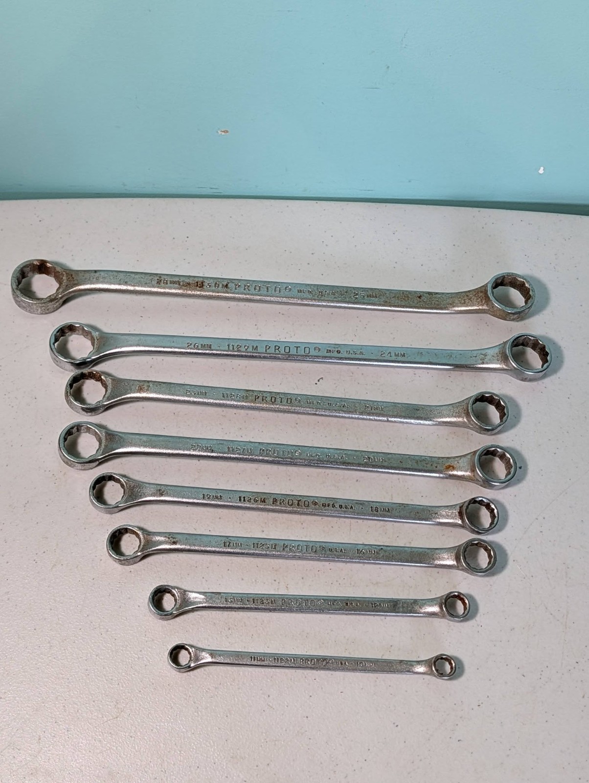 11 Proto Box End Wrench Set 10,11,12,13,16,17,18,19,20,21,22,23,24,25,26,28 USA