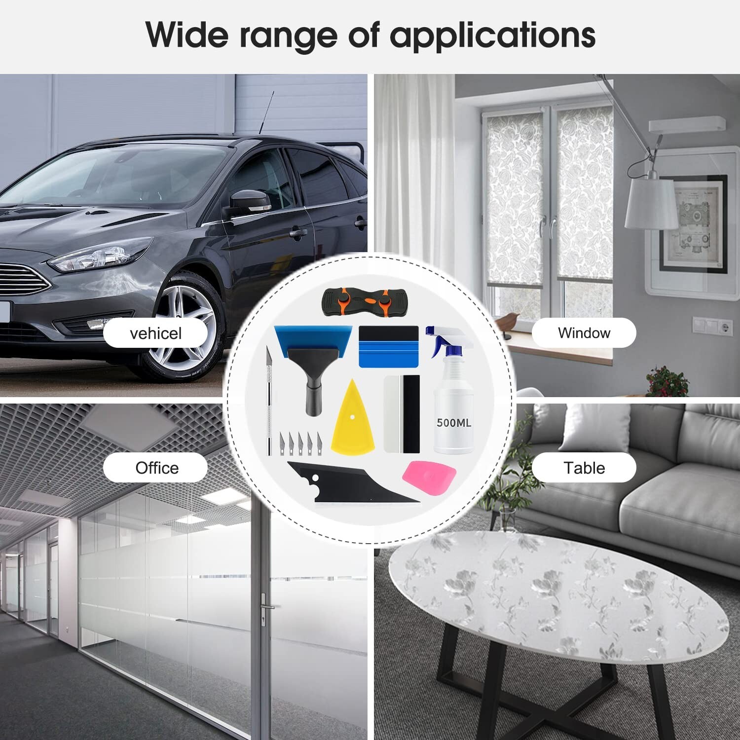 Herramienta Para Polarizar Ventana De Carro Auto Tinte Tint Tool Aplicación Kit