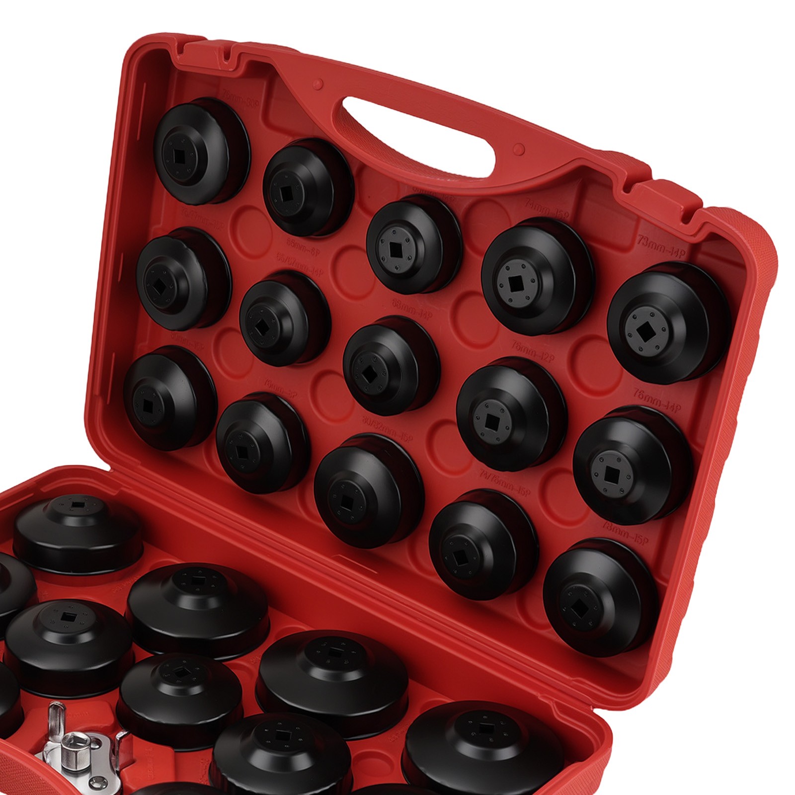 30 Piece Oil Filter Socket For Auto Vehicle Removal Tool Kit Set W/Case