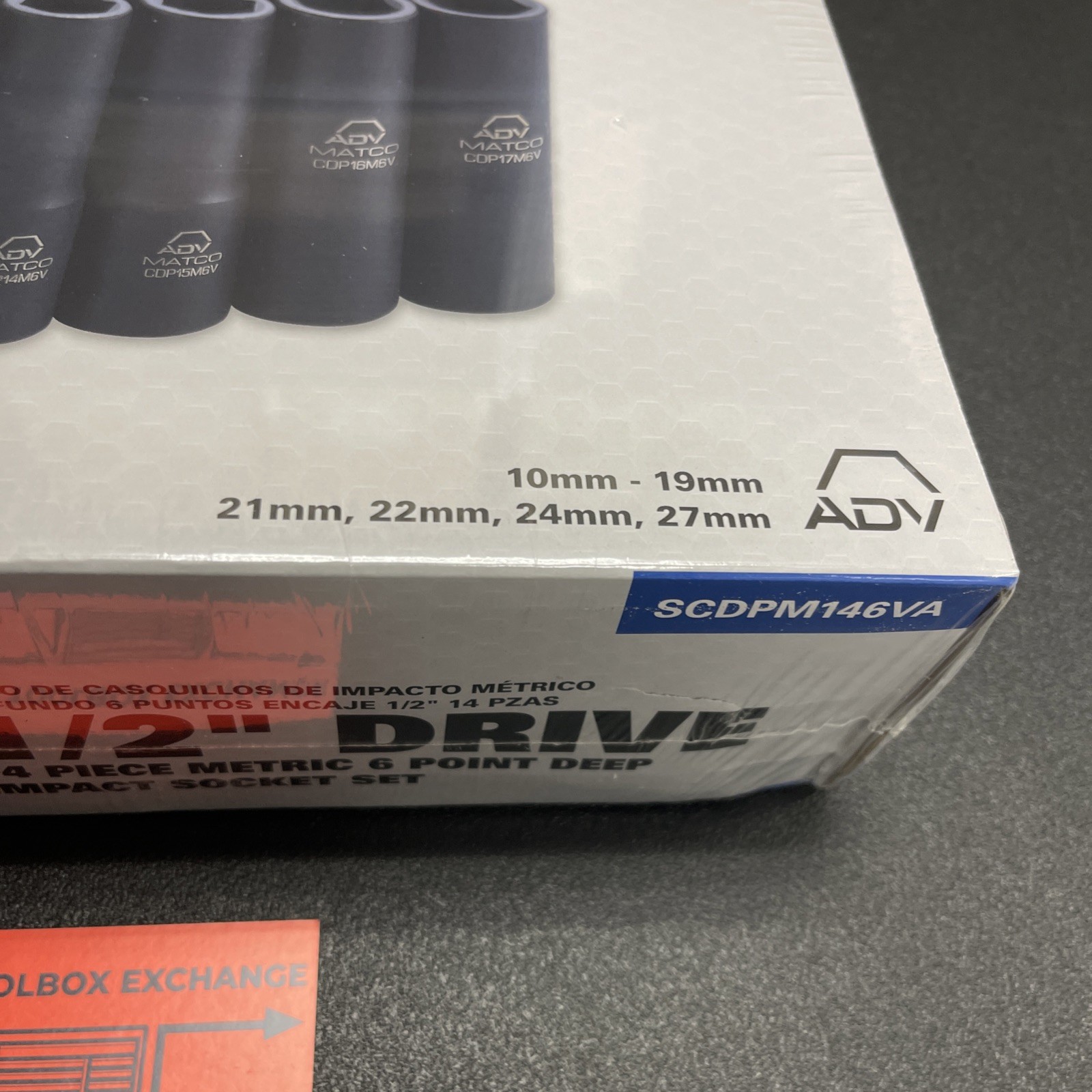 MATCO Tools SCDPM146VA 14 Pc ADV METRIC Deep Impact 6-point Socket Set 10-27MM