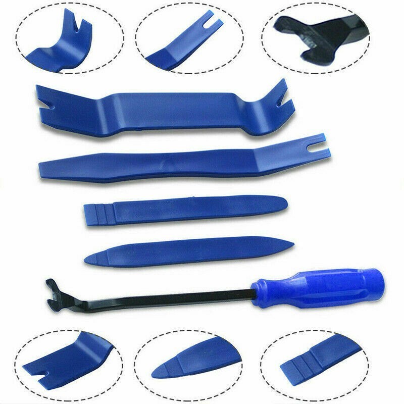 ABS Plastic Removal Tools Set Auto Blue Casement Trims Dashboard Emblems