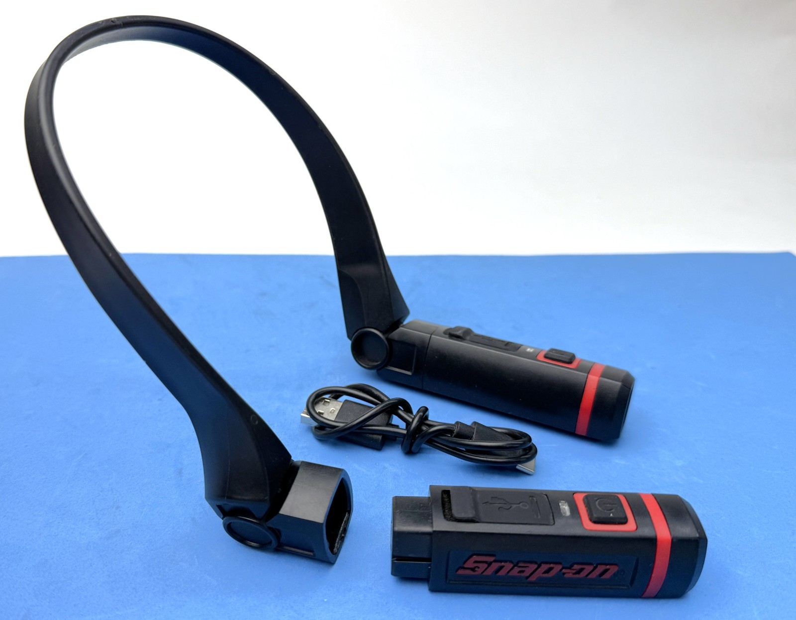 Snap on Neck Light Rechargeable LED Head Light Flashlight ECHDD012A RARE