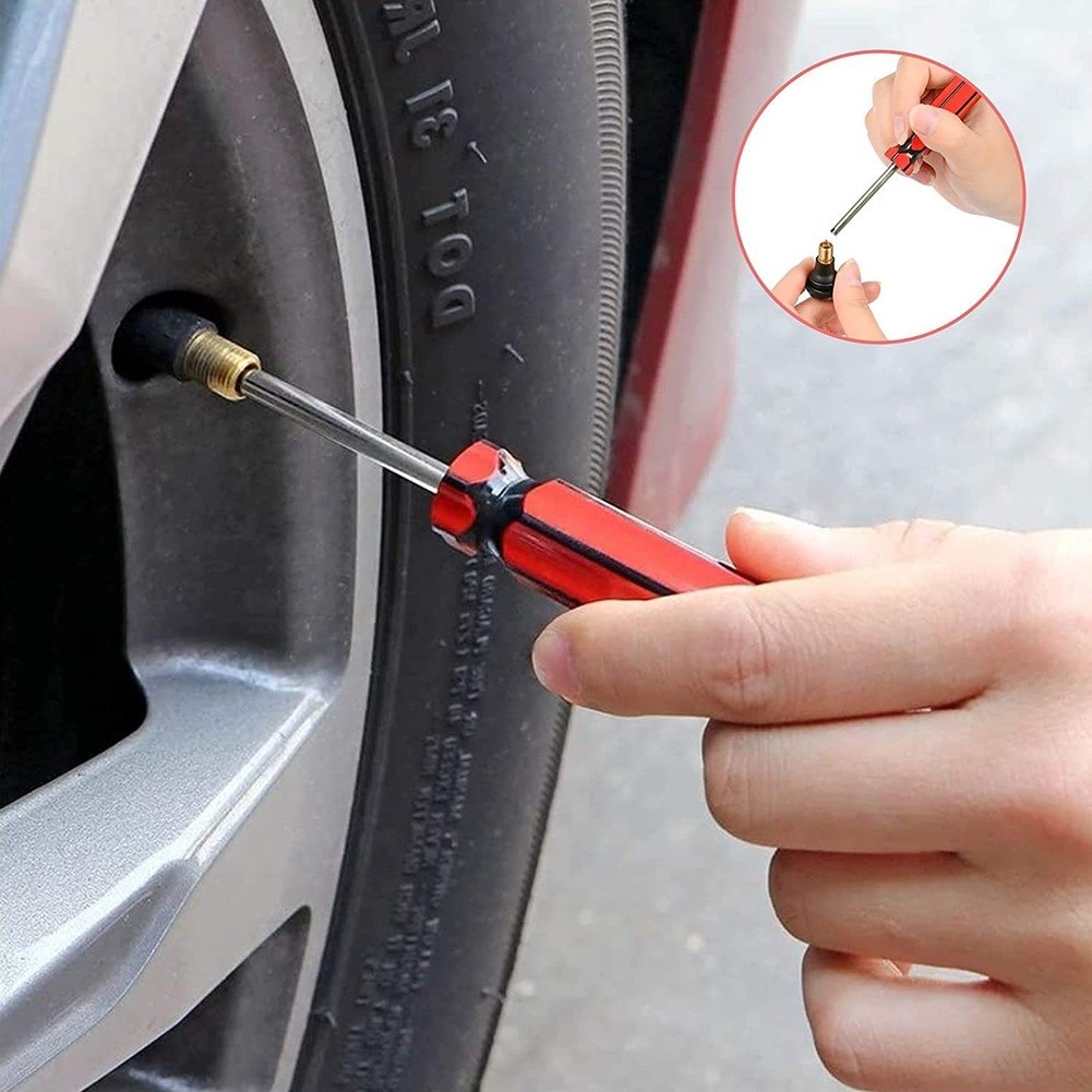 For Roadside Tire Repair Tire Valve Kit Core Removal Tool Copper Valve Cores
