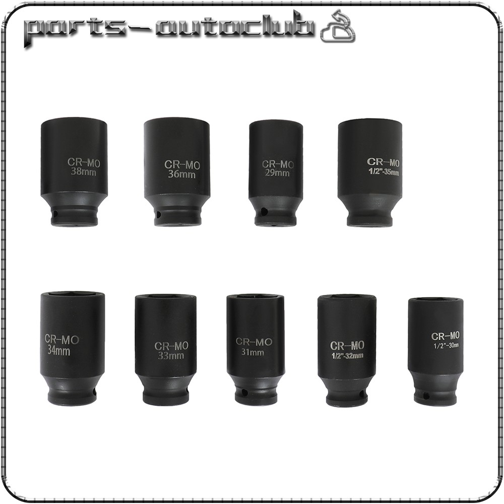 Deep Impact Socket Kit 1/2″ Drive Metric Axle Hub Nut Socket 29-38mm 9 PCS