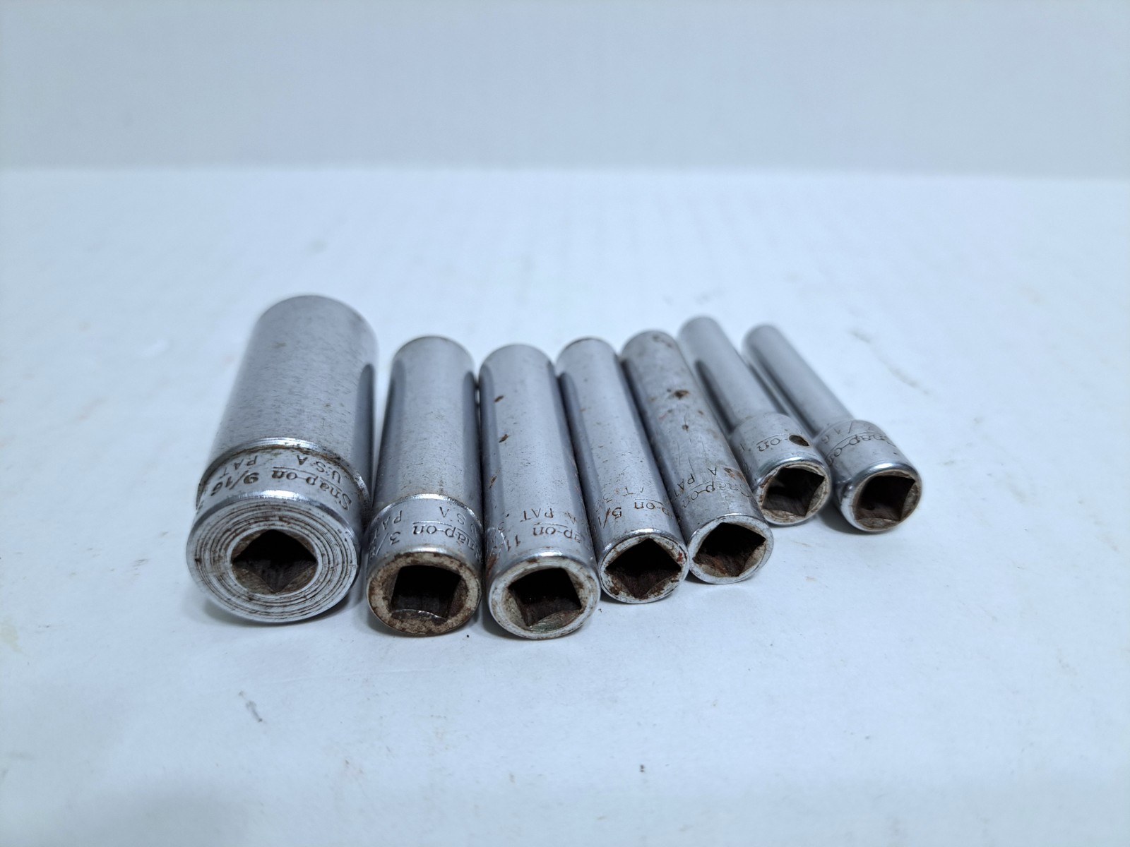 Snap On STMD Long Reach Sockets 9/16 3/8 11/32 5/16 9/32 7/32 3/16 Lot Set