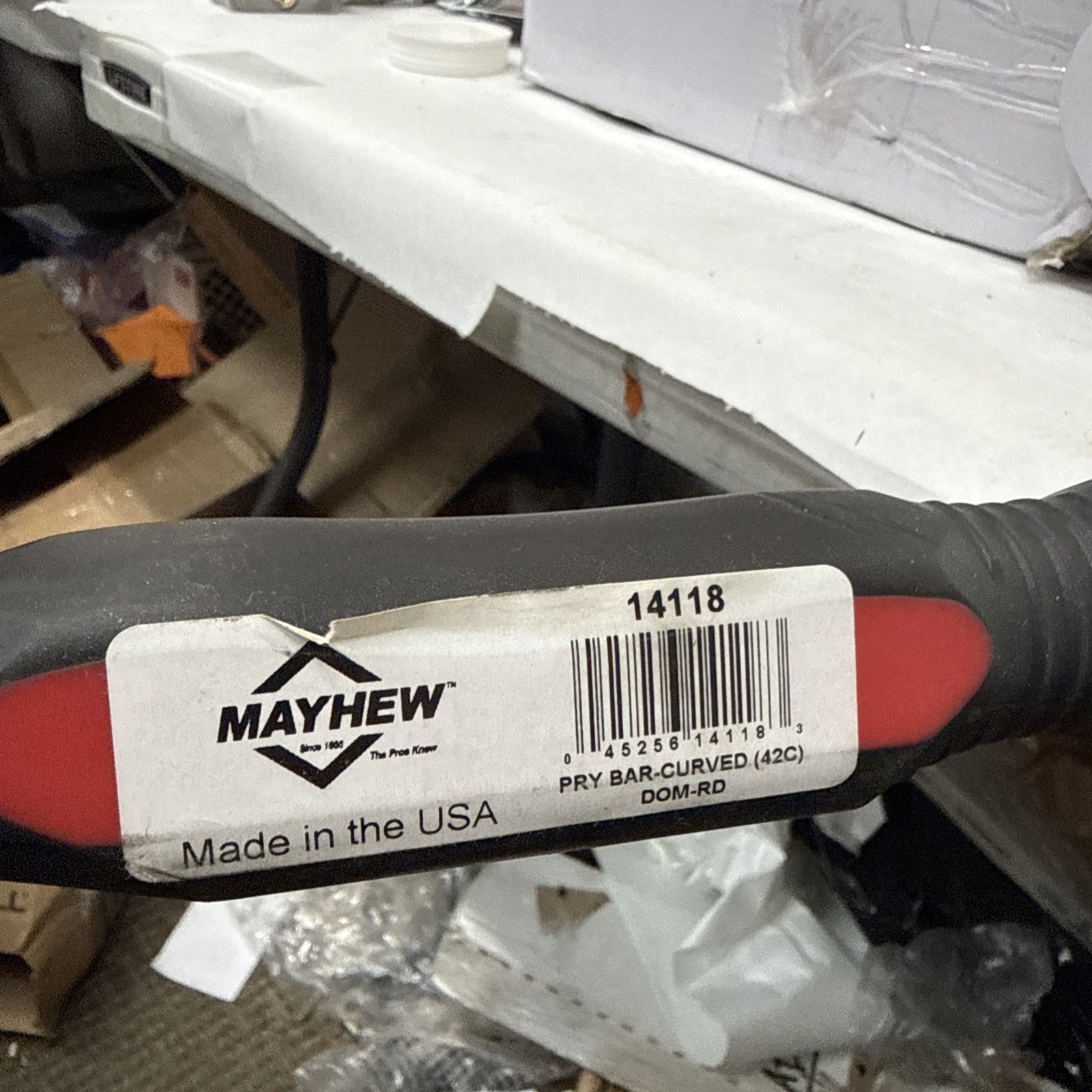 Mayhew Tools 14118 Pry Bar-Curved 42C, Red
