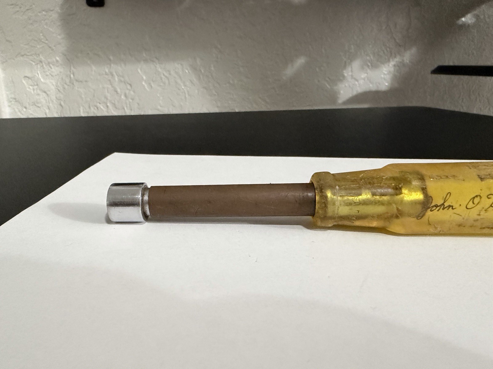 Snap On Tools 7/16″ Nut Driver Hallow Shank Clear Yellow Handle ND114 USA