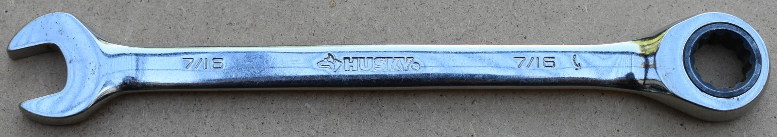 HUSKY TOOLS, 7/16″ SAE 12-POINT OPEN/BOX END RATCHETING WRENCH
