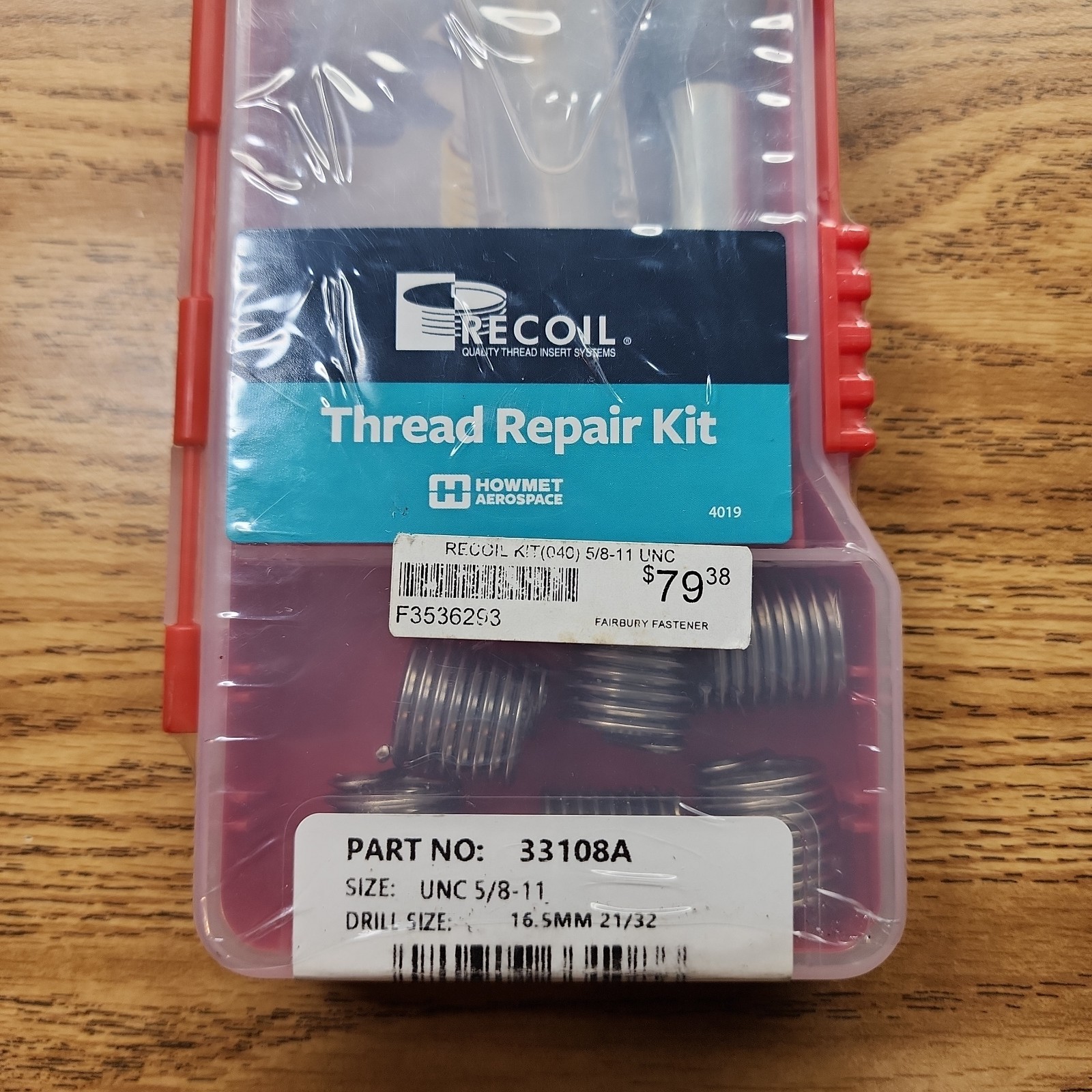 Recoil Thread Repair Kit 33108A 5/8-11 UNC