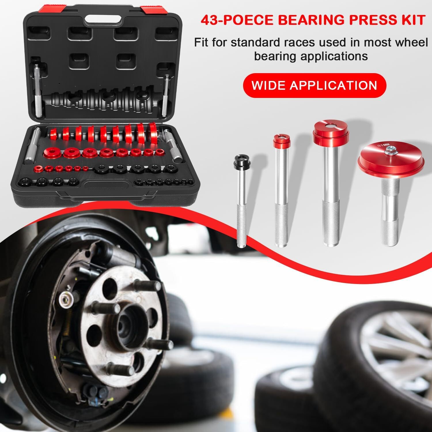 Bearing Press Kit, Bearing Race and Seal Driver Set, for Bearing Installation