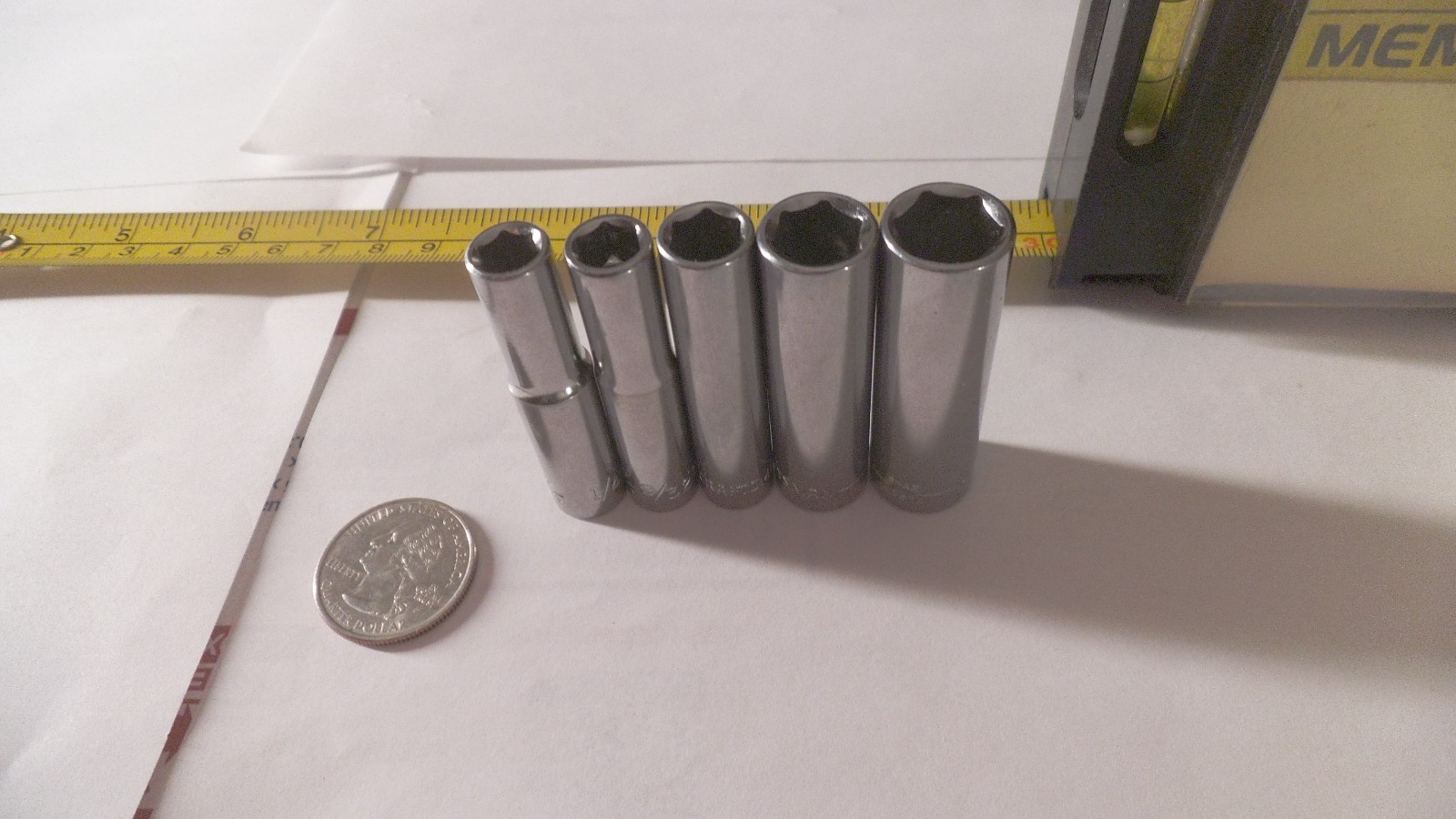 Craftsman 5 pc 1/4 drive deep 6pt SAE sockets sizes 1/4 to 7/16