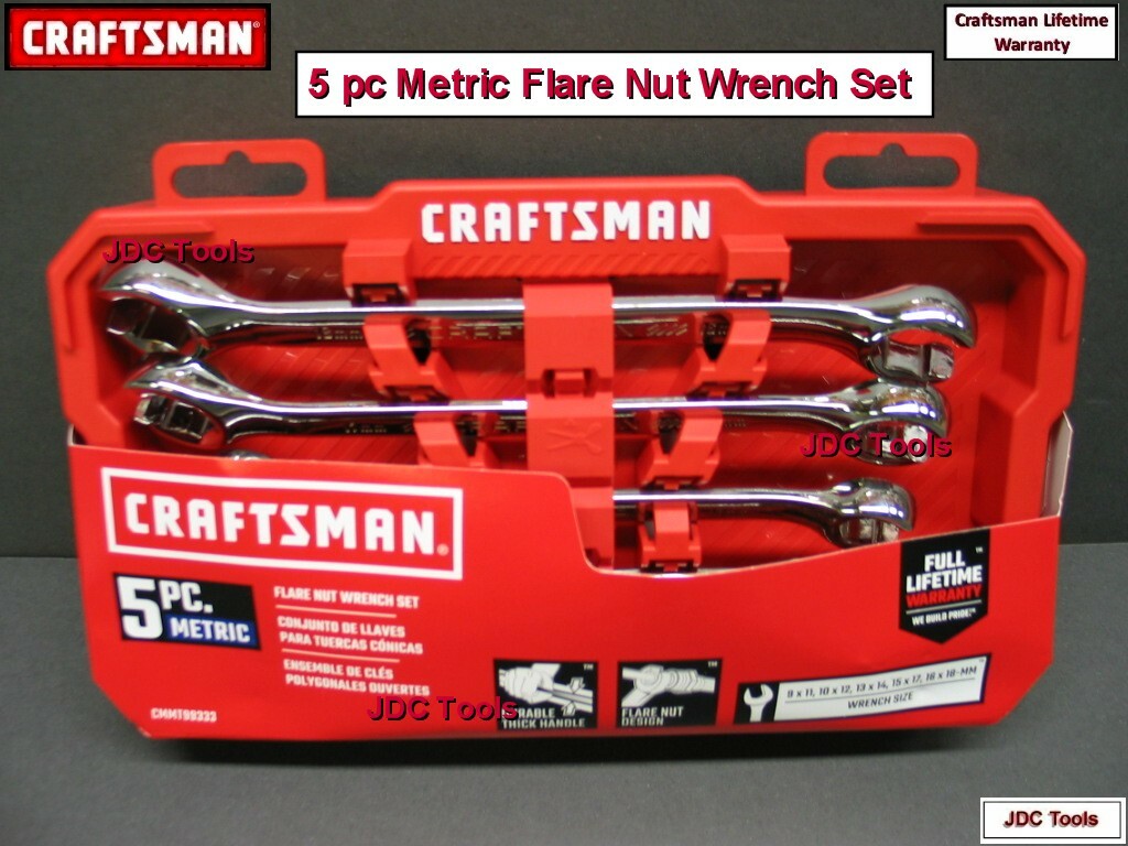 CRAFTSMAN 5 PC METRIC MM FLARE LINE NUT WRENCH SET