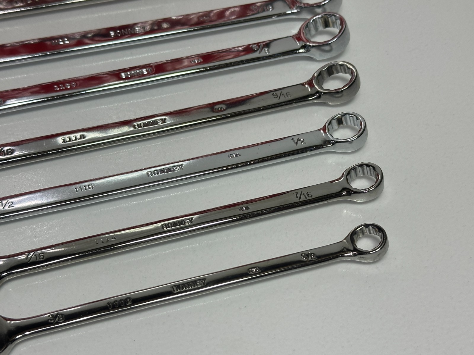 🇺🇸 BONNEY Tools USA 7pc 12-Point SAE 3/8-3/4″ Combination Wrench Set, B-80717