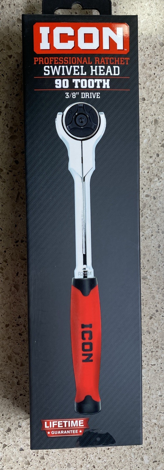 NEW ICON R2SW 3/8» Professional Swivel Head 90 Tooth Ratchet 64698