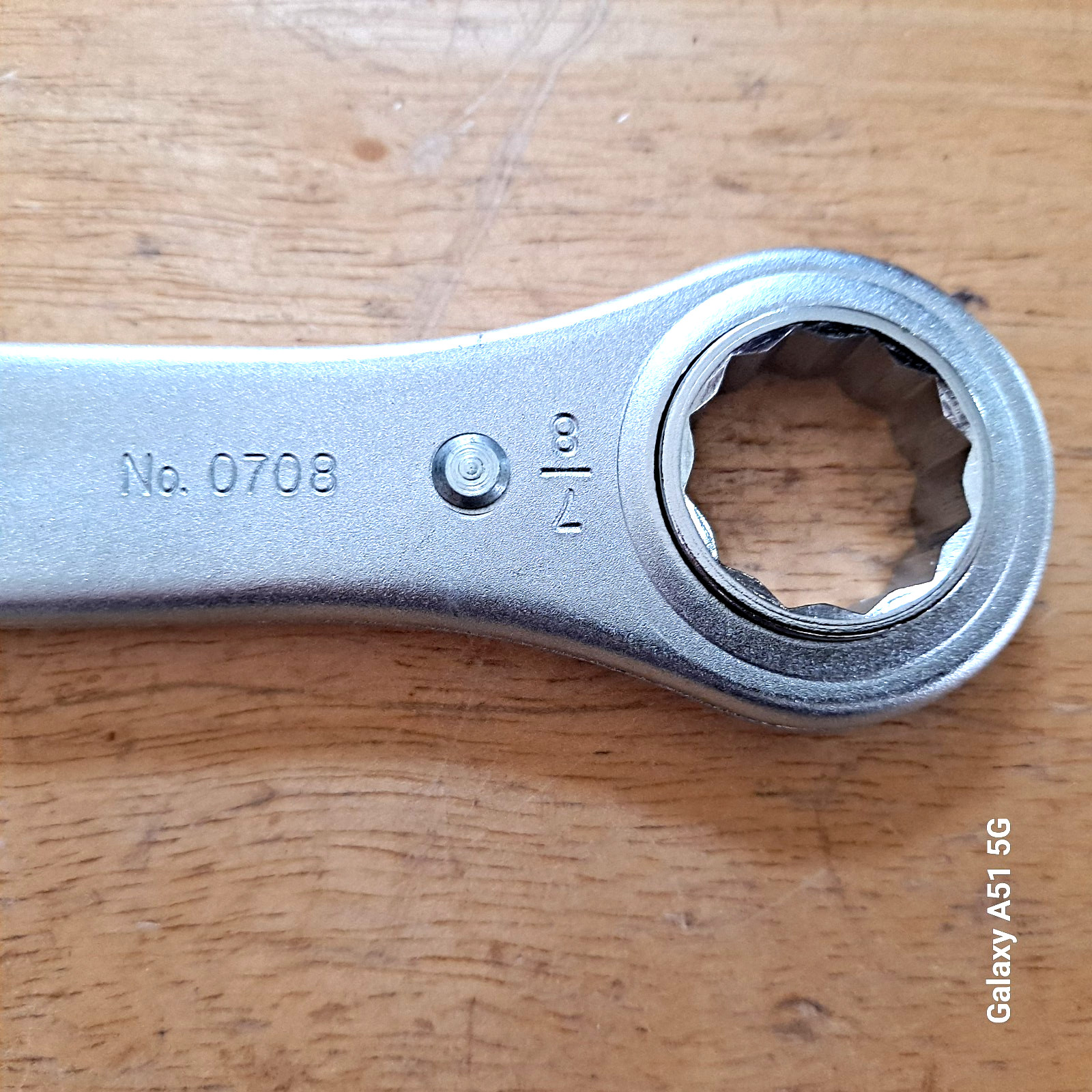 Vintage Indestro Double Box End Ratcheting Wrench 13/16 & 7/8″ USA Made No. 0708